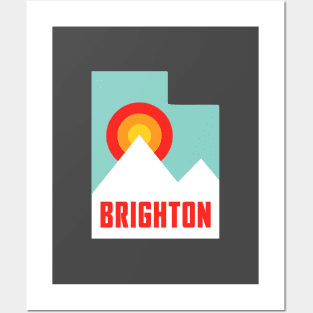 Brighton Utah State Retro Mountains Posters and Art